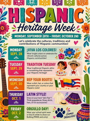 Hispanic Heritage Spirit Week is NEXT WEEK! 